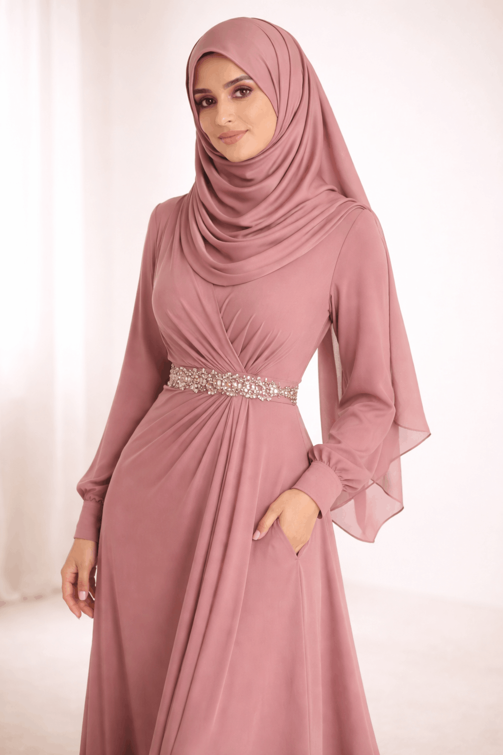 Elegant portrait in dusty rose gown (1)