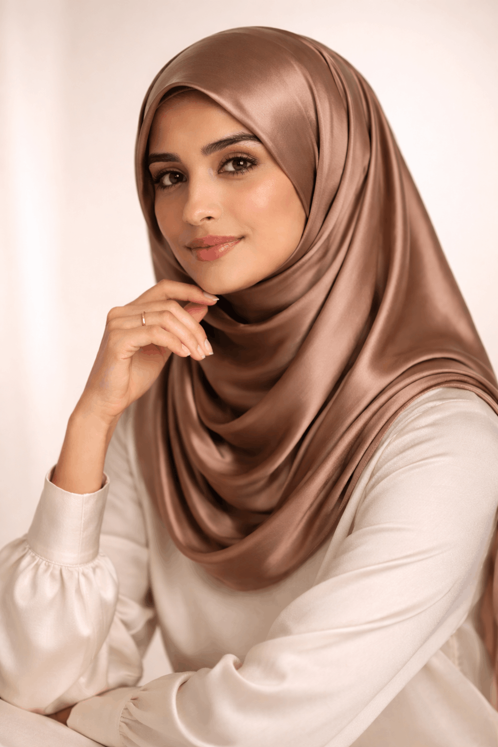 Silk hijab elegance in soft light (1)